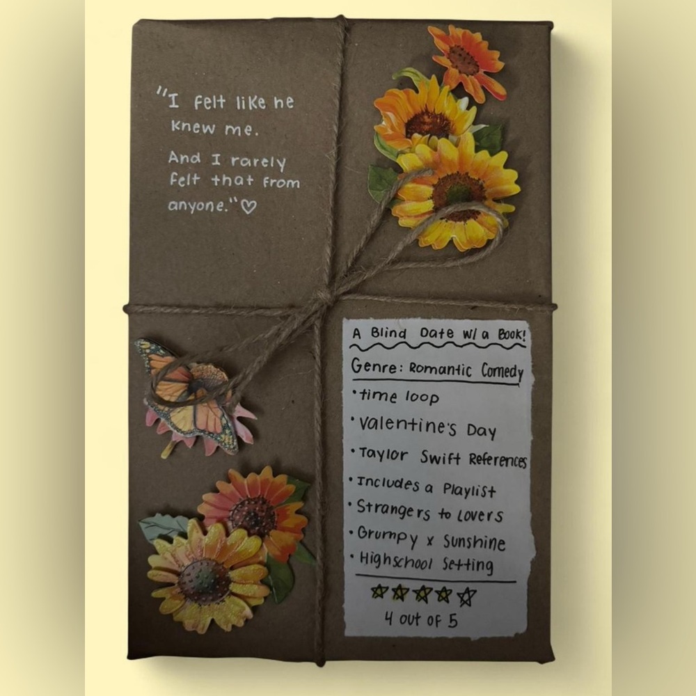 Sunflower and Butterfly Decorated Book Gift